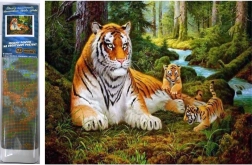 Norimpex диамантено рисуване Тигрица с малки 30x40 см