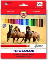 Триъгълни цветни моливи KOH-I-NOOR TRIOCOLOR, 36 бр.
