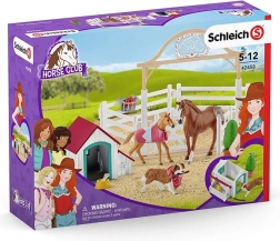 Schleich Horse Club коне на гости с кучката Ruby – комплект с ограда и кучешка къщичка