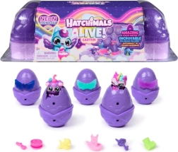 Hatchimals картон Неонова дъга – неоново излюпване с 5 яйчица и фигурки