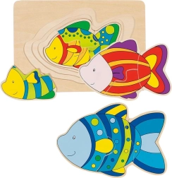 Multi-layer puzzle fish goki