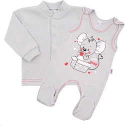 Baby set NEW BABY Mouse, grey, size 80 (9–12 months)