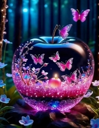 Диамантено рисуване Стъклено ябълко 30x40 см