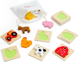 Bigjigs Toys пътна игра „Пипни и намери“ – ферма