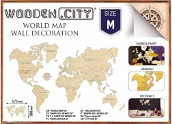 Дървена карта на света M 57 × 38 см WOODEN CITY