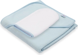 Детска хавлиена кърпа за подсушаване с качулка NEW BABY BASIC 80 × 80 см, синя