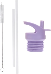 A Little Lovely Company комплект капачка, четка и сламка за бутилка от неръждаема стомана 350 ml – Еднорози