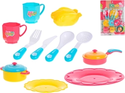 Kids' kitchen set 14 pcs – pot, pan, tableware and cutlery