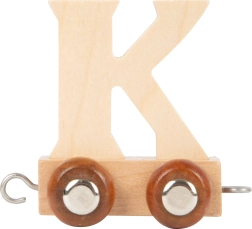 Дървено вагонче с буква K за дървена влакова писта small foot