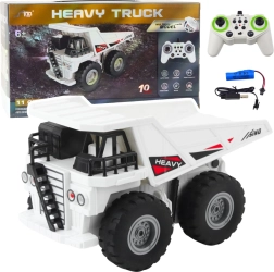 RC самосвал HEAVY TRUCK 1:24 бял със светлини и звуци