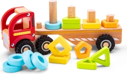 Wooden sorting truck with colorful shapes