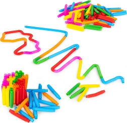 Сензорни поп тръбички за деца – антистресови свързващи тръбички, 60 бр.