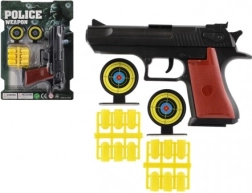 Пластмасов пистолет с тапа с патрони и мишени 17 см