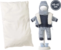 Llorens облекло за кукла New Born 40–42 см, 6-частов комплект с двустранна възглавница