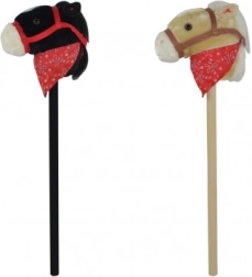 Плюшено конче на пръчка със звук 80 см, черно