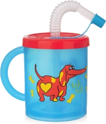 Kids’ straw mug with dog 260 ml