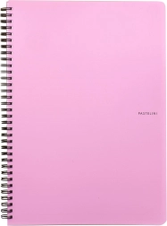 PASTELINI A4 Spiral Notebook, Pink, 60 Sheets