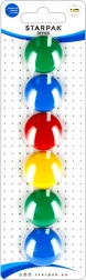 Цветни кръгли магнити за дъска и хладилник 2,9 см (6 бр.)