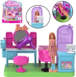 Barbie Mini BarbieLand – Фризьорски салон с подвижна мини кукла Барби