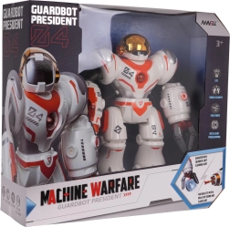 Многофункционален бял и оранжев робот с дистанционно управление