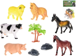 Farm Animals Set 8–10 cm, 6 pcs with accessories