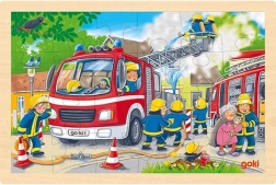 Wooden Puzzle Firefighters 24 Pieces GOKI