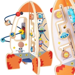 Голяма дървена многофункционална образователна играчка „Ракета“ от Tooky Toy