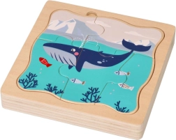 Дървен пластов пъзел Арктически животни