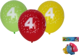 Балони 30 см с цифра 4 – комплект 5 бр.