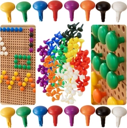 Masterkidz Цветни Jumbo колчета за STEM табла 128 бр. - 8 цвята