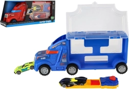 Plastic car carrier truck with toy cars, 28 cm, 2 colors