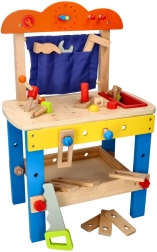 Wooden workshop for little tinkerers with tools