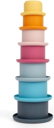 Сгъваеми силиконови чашки Bigjigs Toys – 7‑частов комплект за баня, пясък и градина