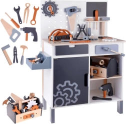 Wooden Workbench for Kids with Tools and Toolbox