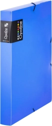Архивна кутия A4 с ластик, синя, полипропилен, 3 см гръб