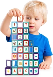 Woopie Magnetic Educational Space Building Set with Letters, 70 Pieces