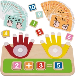Tooky Toy дървена образователна играчка за учене на смятане с пръсти