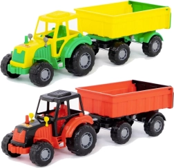 Plastic tractor with trailer for kids