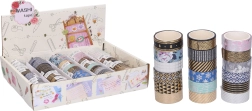 Декоративна washi лента 1,5 см × 3 м – различни мотиви