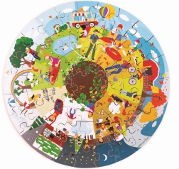 Bigjigs Toys Кръгъл подов пъзел Четирите сезона