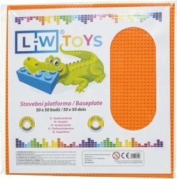 L-W Toys голяма строителна подложка 50 × 50 точки, оранжева