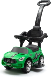 Детско возило за бутане със звуци и родителска дръжка BABY MIX Racer – зелено