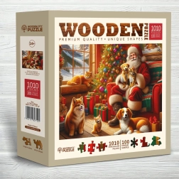 Дървен пъзел Wooden City Дядо Коледа и приятели 1010 части