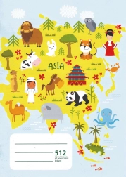 Училищна тетрадка A5 с помощни редове за първокласници, 10 листа