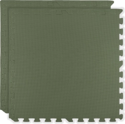 Пяна постелка HUMBI 120×60, големи водоустойчиви пъзели, безопасна, 2 бр., каки