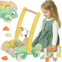 Classic World дървено проходилко Chameleon с кубчета