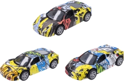 Метална кола с графити 9 см със заден ход