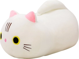 Плюшена играчка Котка с дълга опашка бяла 40 см