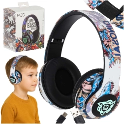 Безжични над-ear Bluetooth слушалки с RGB подсветка и microSD