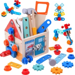 Wooden house – small DIY builder set with tools and screws